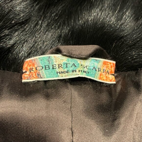 Designer Roberta Scarpa 100% Kidfur Trimmed Jacket - Picture 10 of 12